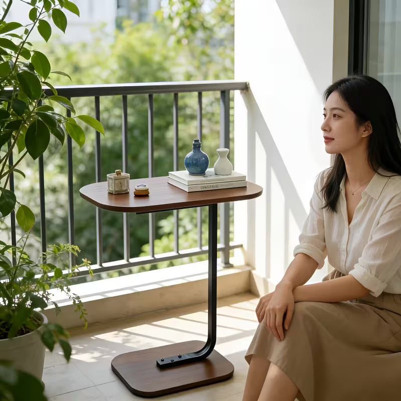 Multifunctional Wooden C-Shaped Sofa Side Table, Laptop Table, Living Room Square Desk New Arrival 2026