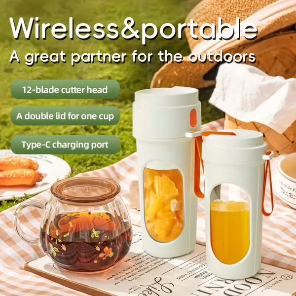 Portable USB Rechargeable Fruit Juicer – Mini Blender for Smoothies & Fresh Juice