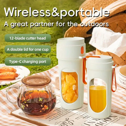 Portable USB Rechargeable Fruit Juicer – Mini Blender for Smoothies & Fresh Juice