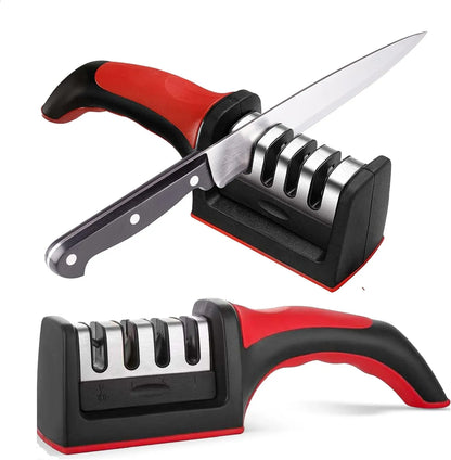 Premium Manual Knife Sharpener – 4-in-1 Kitchen Blade & Scissor Sharpening Tool