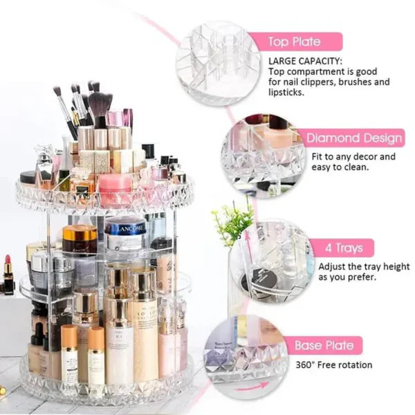 Diamond makeup organizer