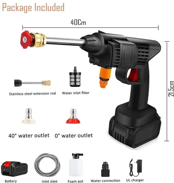 Rechargeable Portable High Pressure Spray Washer Gun 48V Lithium Battery