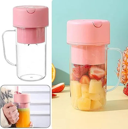 HS-08 Rechargeable Juicer Blender 6 Rotating Blades with Straw