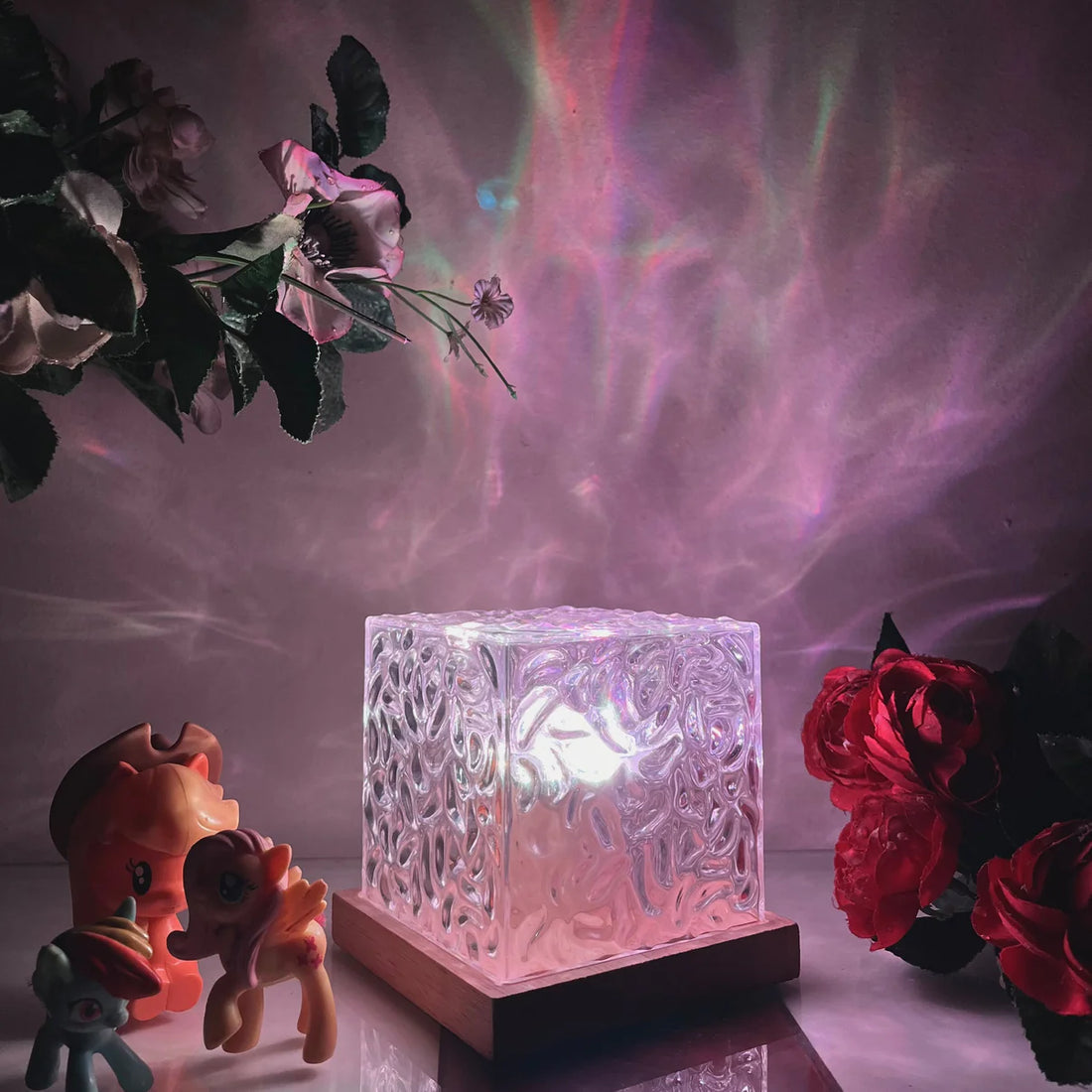 Northern Lights Ocean Wave Projector Light, 16 Colors RGB with Remote Control Rotating Flame Water Lamp