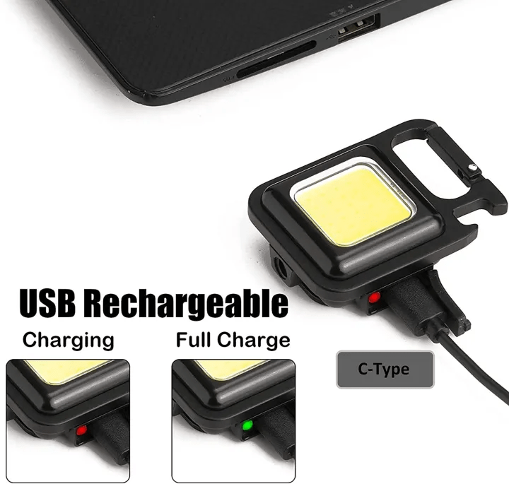 COB Rechargeable Keychain Light 3 Modes