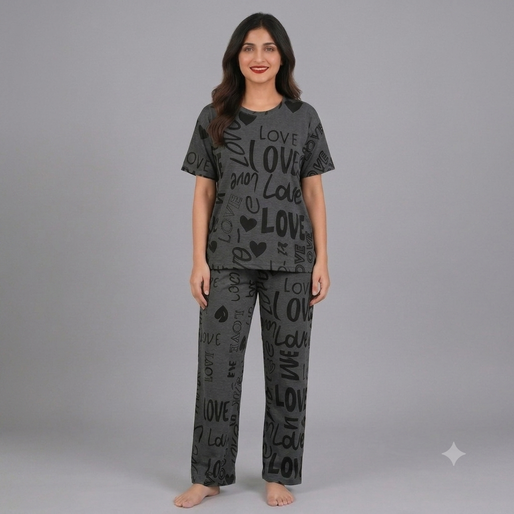 Grey Pure Love Pajama Set