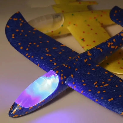 Catapult Launcher Glider Aircraft Gun Toy Glowing Foam Aircraft 10M