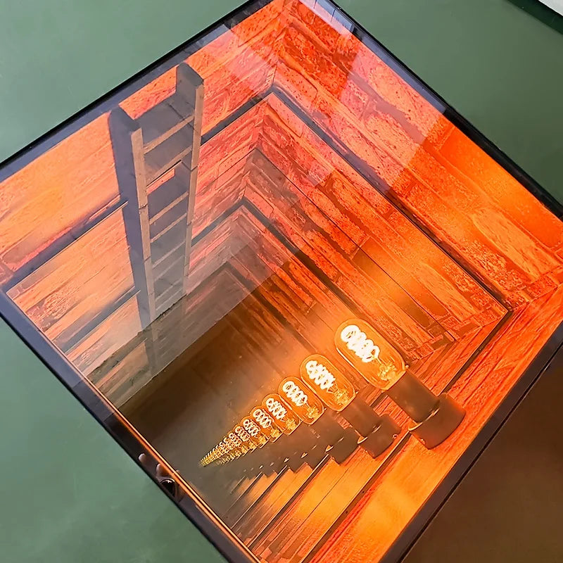 Infinity Mirror Effect Modern 3D Wood Table New Arrival Hot Selling 2026