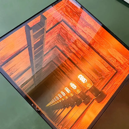 Infinity Mirror Effect Modern 3D Wood Table New Arrival Hot Selling 2026