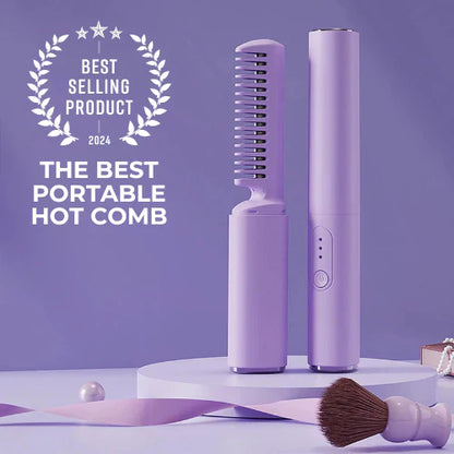 Hair Straightener Rechargeable Cordless Travel Comb - 2025 Latest Hairdressing Comb