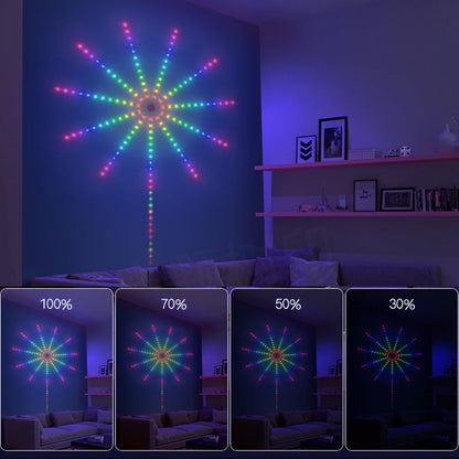 Smart Firework LED Lights Strip Remote Control, Mobile Control, Sound Activated Music and Rotating Fireworks
