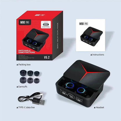 M90 PRO Earbuds TWS Bluetooth 5.3 ENC & Power Bank 1200 mAh Sports Waterproof Headsets