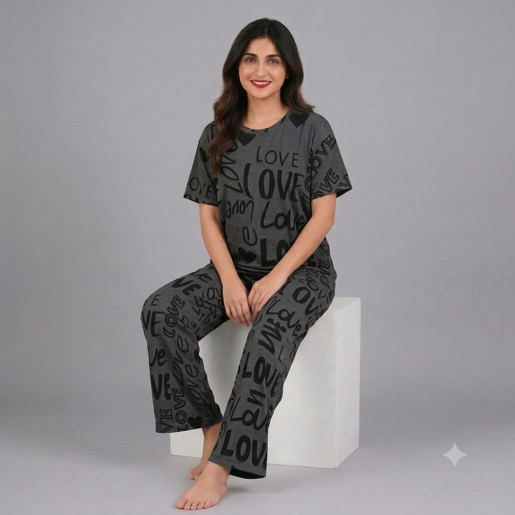 Grey Pure Love Pajama Set