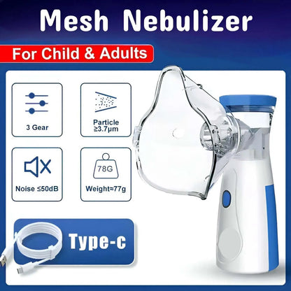 Portable Nebulizer Machine with Mask for Kids & Adults  – Cough, Cold & Breathing Relief