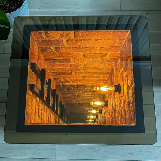 Infinity Mirror Effect Modern 3D Wood Table New Arrival Hot Selling 2026