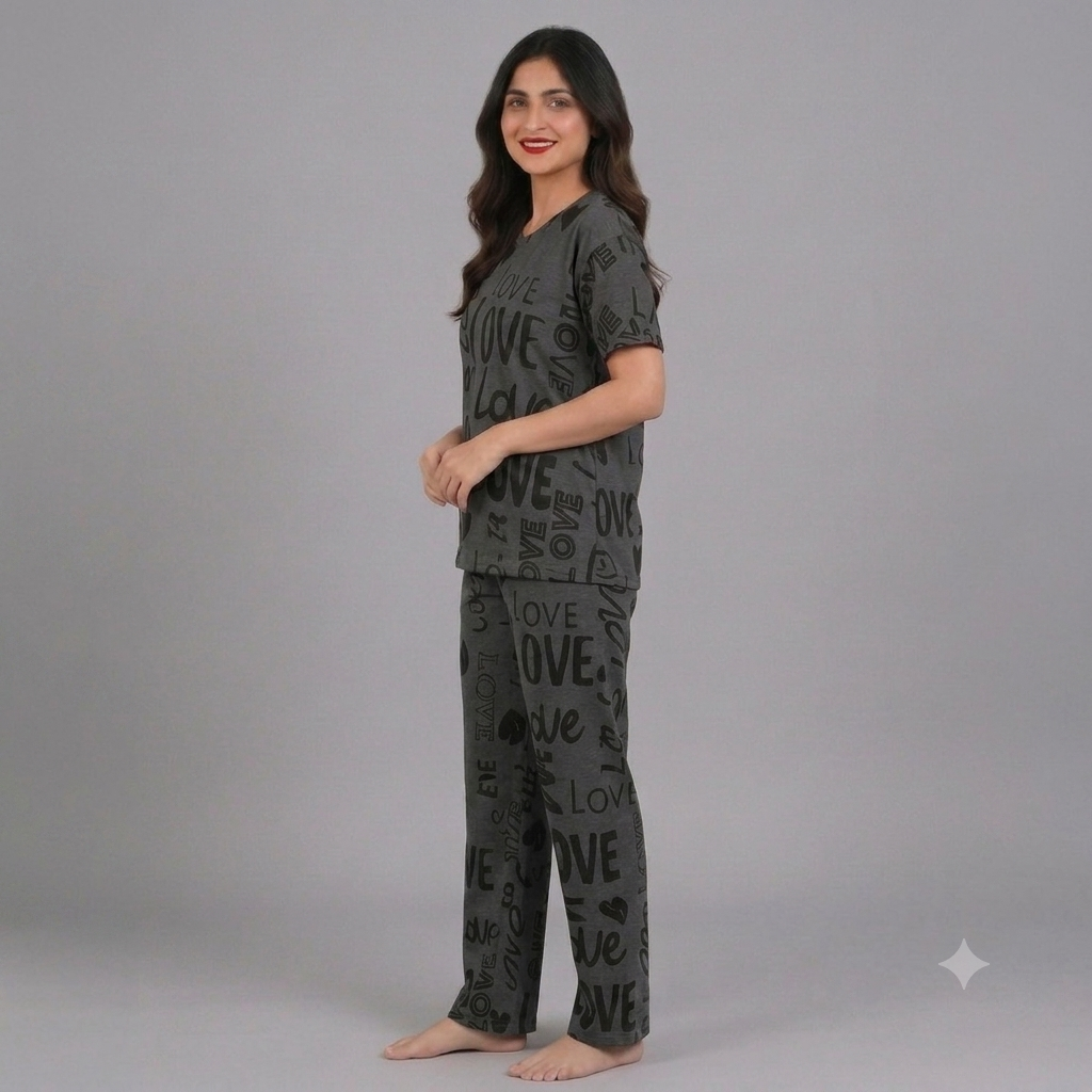 Grey Pure Love Pajama Set