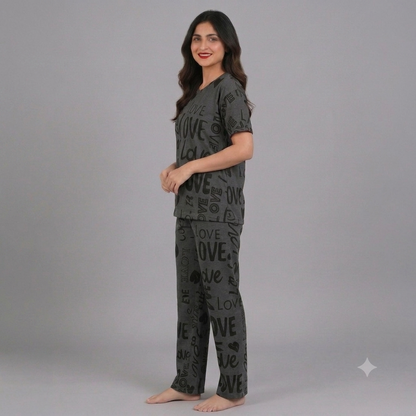 Grey Pure Love Pajama Set