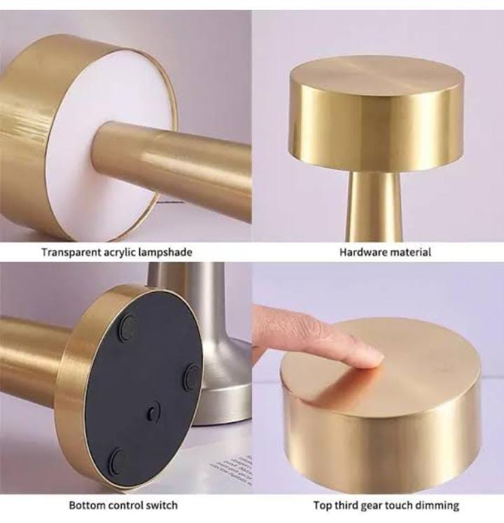 Golden led desk lamp with touch sensor 3 light mode