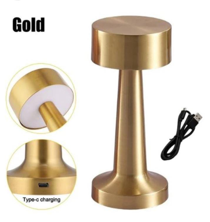 Golden led desk lamp with touch sensor 3 light mode