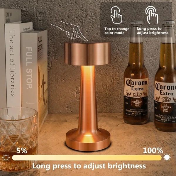 Golden led desk lamp with touch sensor 3 light mode