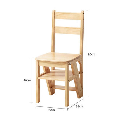 Solid Wood Foldable Dual-Purpose Chair & Ladder