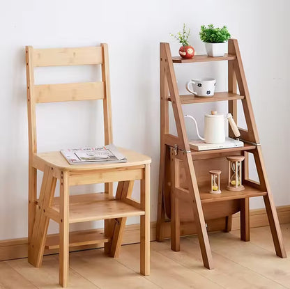 Solid Wood Foldable Dual-Purpose Chair & Ladder