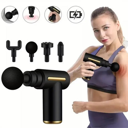 Portable Electric Massage Gun, 6 Speeds with 4 Massage Heads for Body Pain Relief & Relaxation