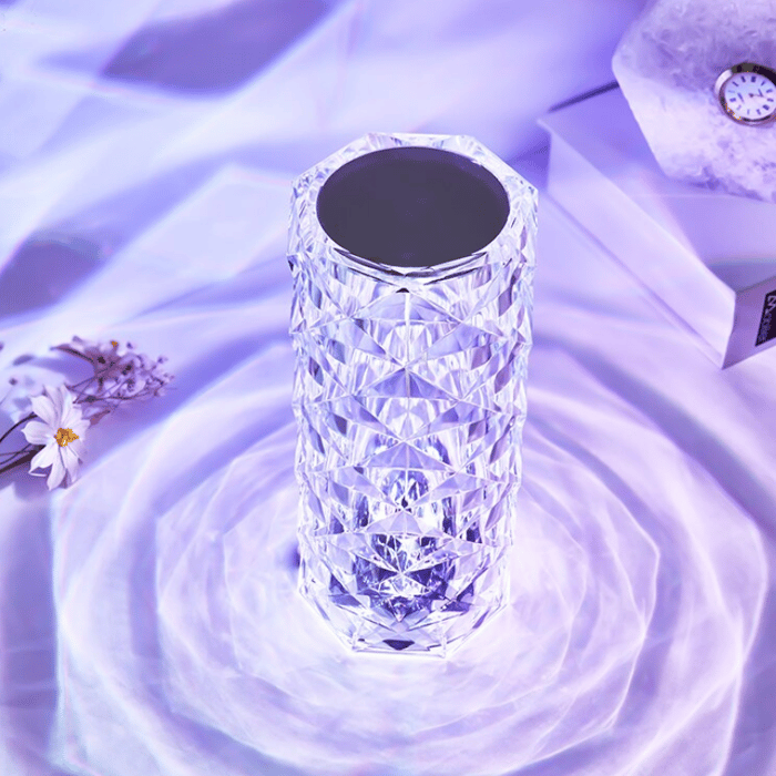 Crystal Diamond Table Lamp RGB 16 Colors with Touch & Remote Control - 21 cm Large Size