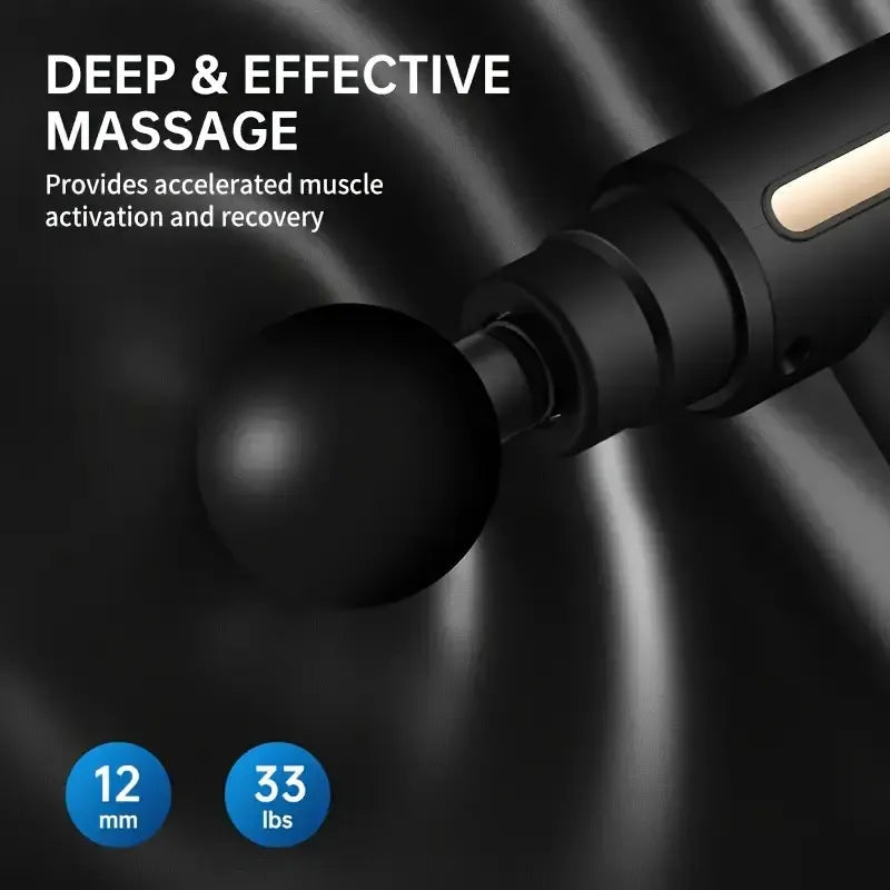 Portable Electric Massage Gun, 6 Speeds with 4 Massage Heads for Body Pain Relief & Relaxation