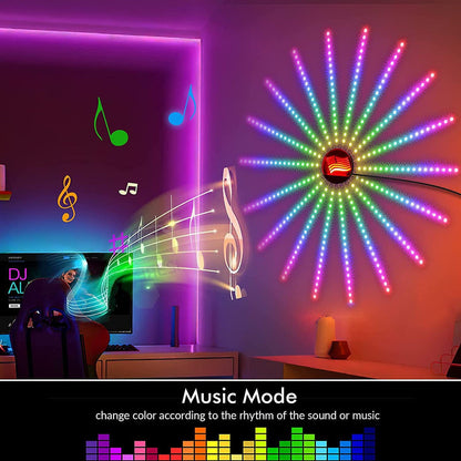 Smart Firework LED Lights Strip Remote Control, Mobile Control, Sound Activated Music and Rotating Fireworks