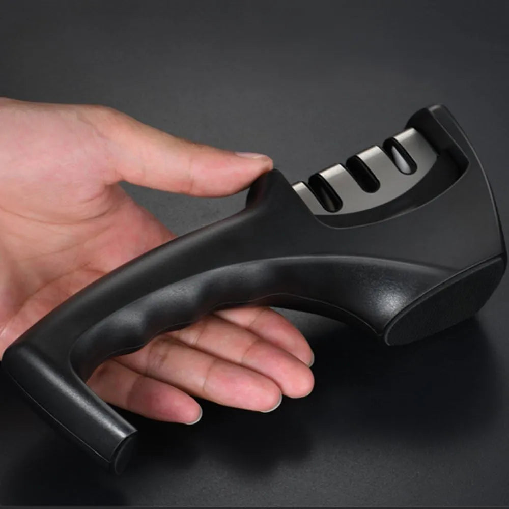 Premium Manual Knife Sharpener – 4-in-1 Kitchen Blade & Scissor Sharpening Tool