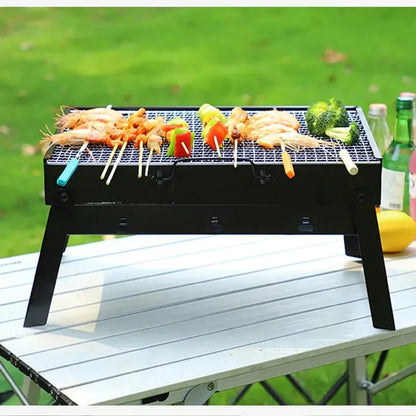 Portable Stainless Steel Foldable BBQ Grill – Perfect for Camping & Picnic