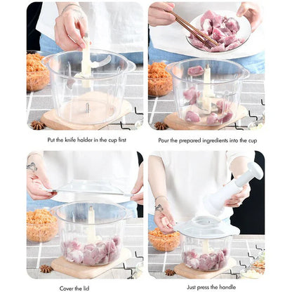 Manual Hand Push Chopper Mixer Cutter and Grinder