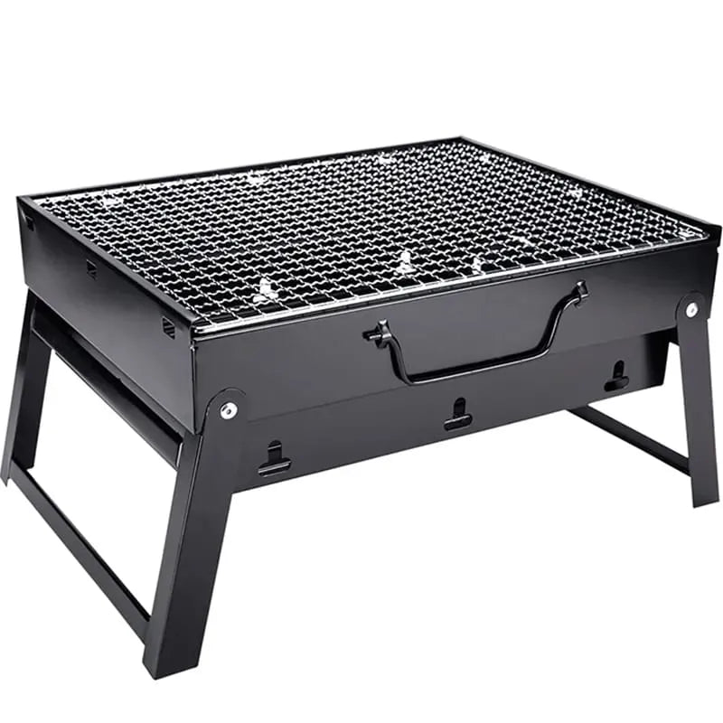 Portable Stainless Steel Foldable BBQ Grill – Perfect for Camping & Picnic