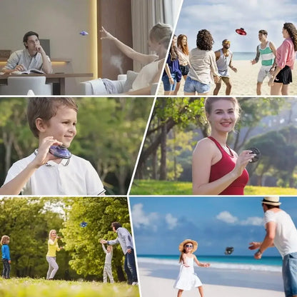 RC Flying Spinner Mini Drone, Fidget Spinner Gyro Flying Drone with LED Light