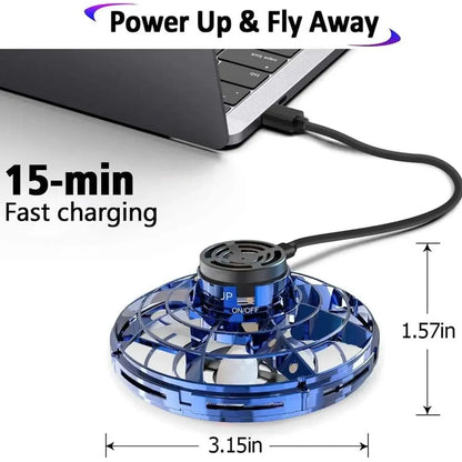 RC Flying Spinner Mini Drone, Fidget Spinner Gyro Flying Drone with LED Light