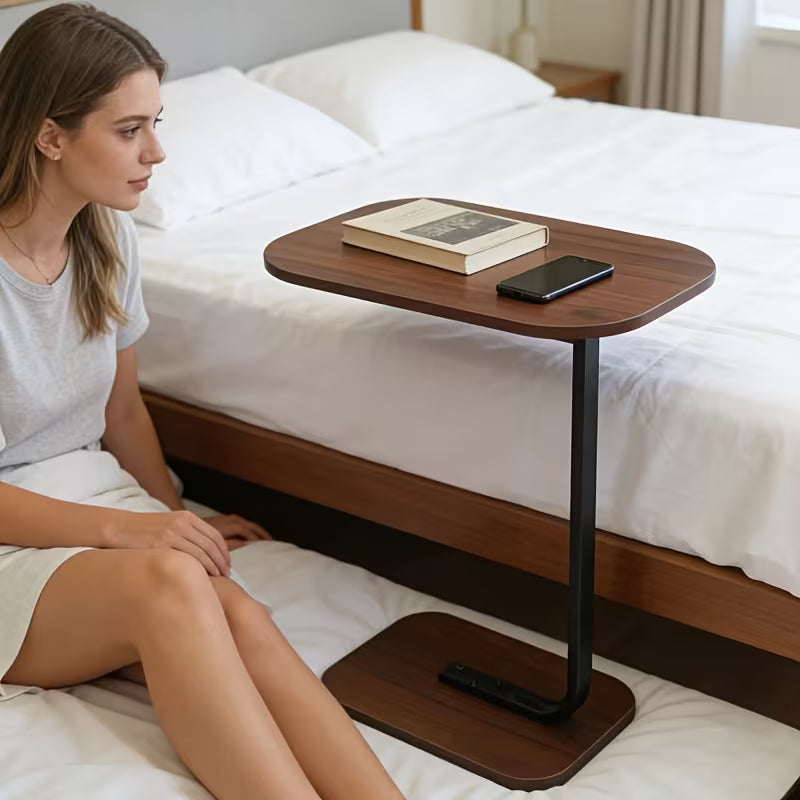 Multifunctional Wooden C-Shaped Sofa Side Table, Laptop Table, Living Room Square Desk New Arrival 2026