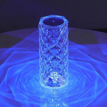 Crystal Diamond Table Lamp RGB 16 Colors with Touch & Remote Control - 21 cm Large Size