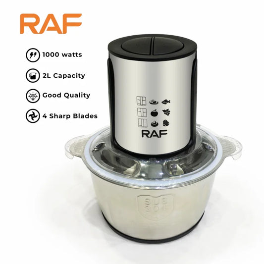 RAF Meat Chopper Electric -2L Capacity with 2 button Copper Winding Powerful Motor