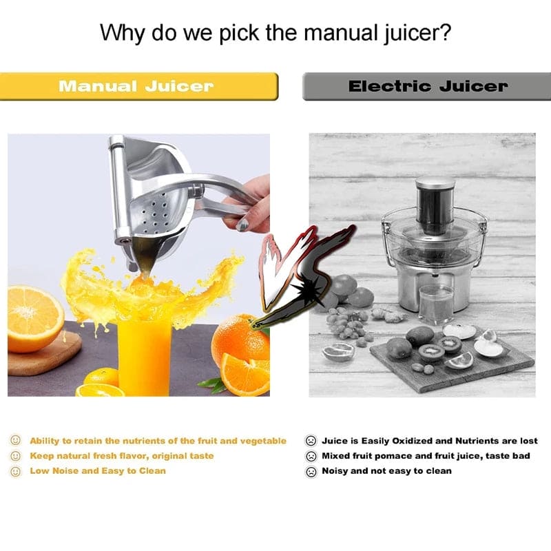 Silver Metal Manual Fruit Press Heavy Duty Single Press Juice Squeezer Large Size
