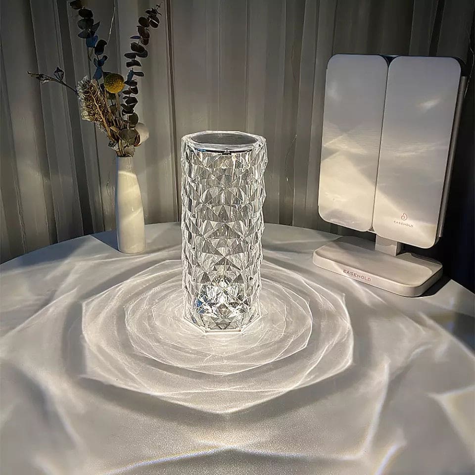 Crystal Diamond Table Lamp RGB 16 Colors with Touch & Remote Control - 21 cm Large Size