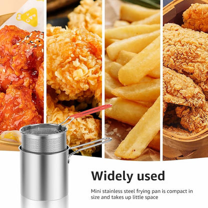 Multipurpose Stainless Steel 304 Deep Fryer Pot with Strainer 1200 ML