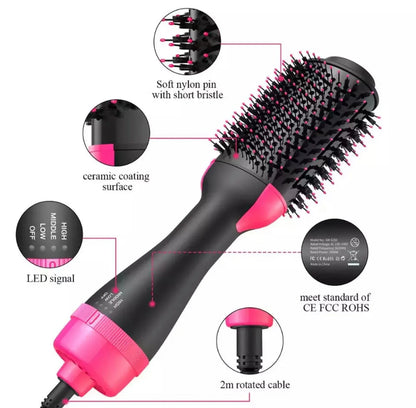 One Step Professional 4 in 1 Curler Hair Straightener Hairdryer with Comb Hot Air Brush Styling Tool