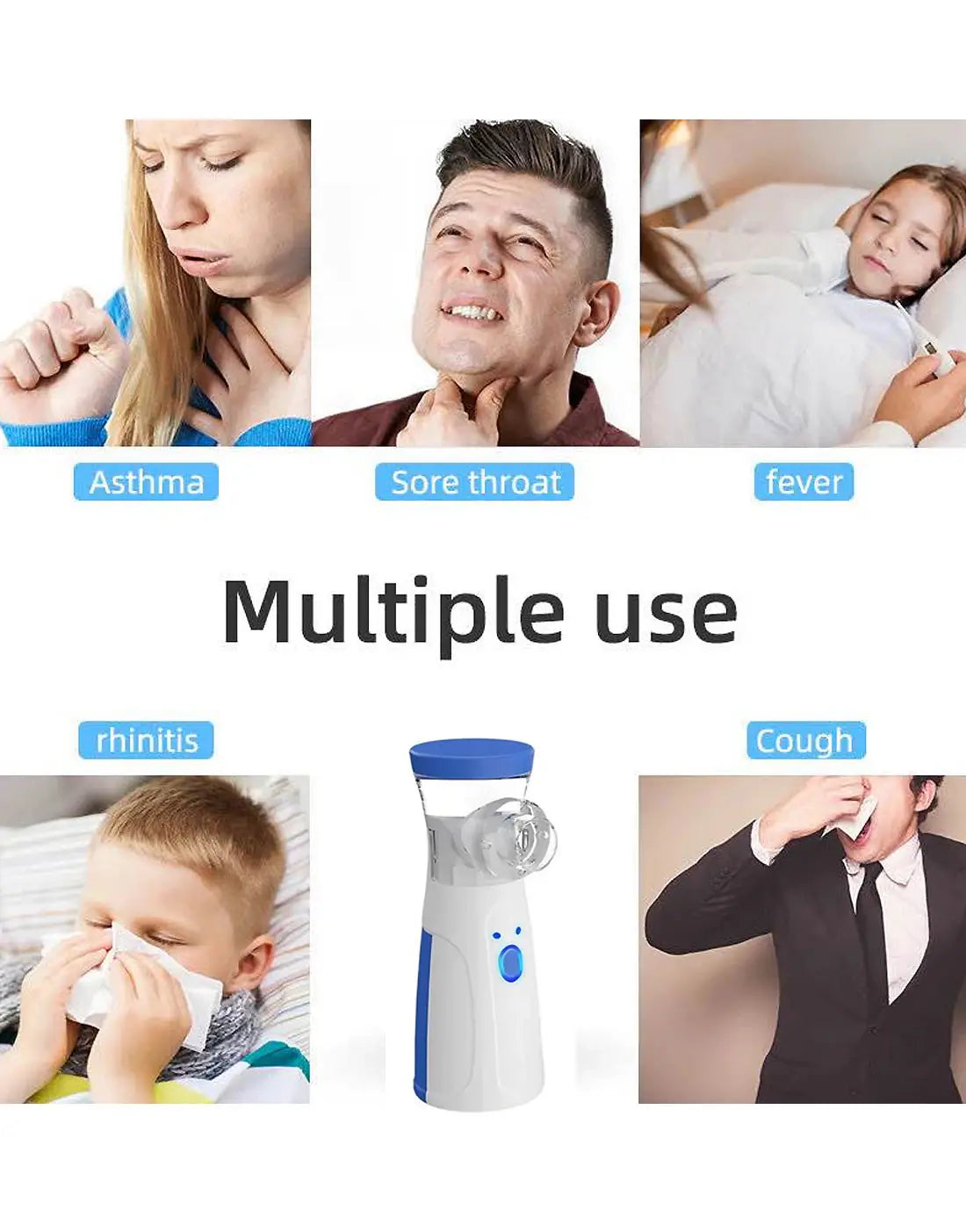 Portable Nebulizer Machine with Mask for Kids & Adults  – Cough, Cold & Breathing Relief