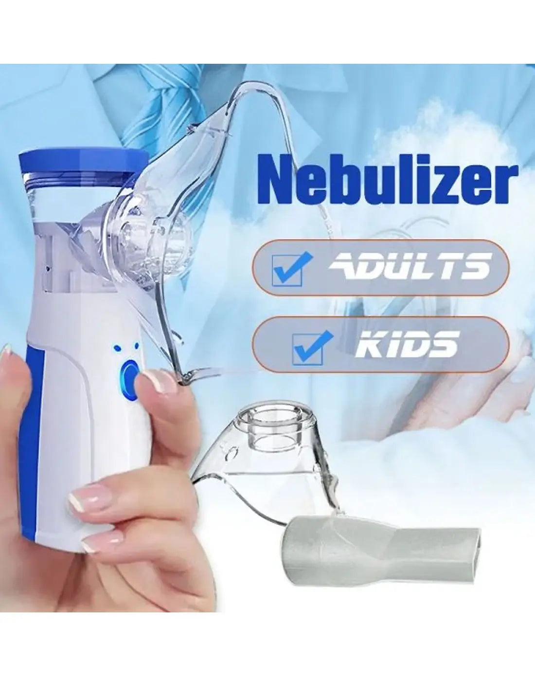 Portable Nebulizer Machine with Mask for Kids & Adults  – Cough, Cold & Breathing Relief