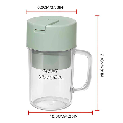 HS-08 Rechargeable Juicer Blender 6 Rotating Blades with Straw