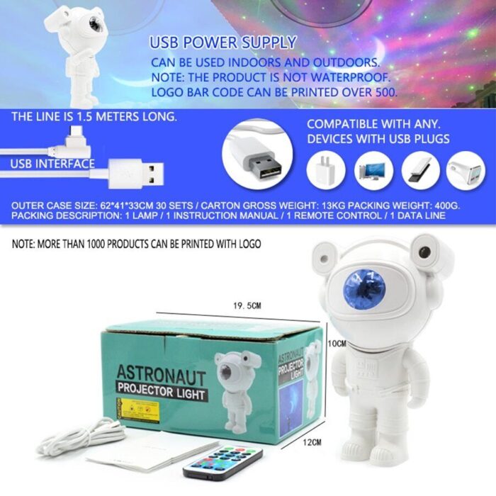 Astronaut Galaxy Projector Lamp Starry Star Bluetooth Music Night